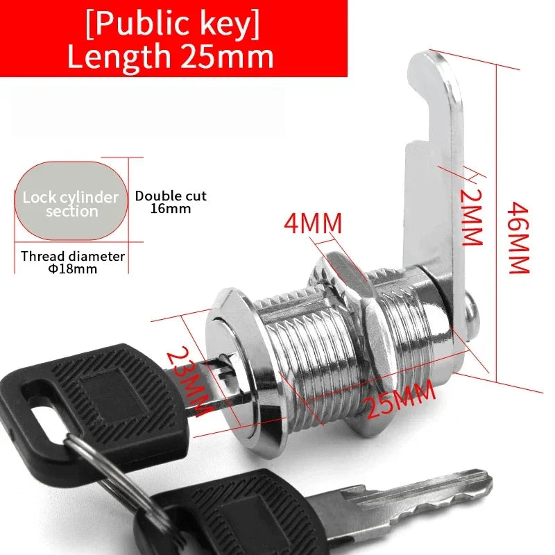 5/20/100SETS 16mm 20mm 25mm 30mm 35mm Metal Rotary Key Switch Push Button Lock Switch Latching Cylinder Cabinet Security Locker