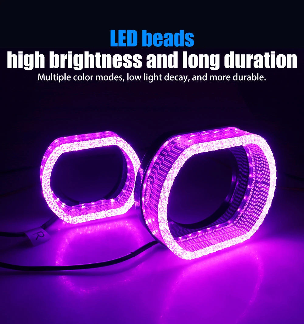 3 Inch LED Angel Eyes RGB Halo Ring Light with App Control - Tidesmit Tidesmit