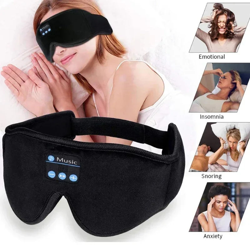 Bluetooth Sleeping Headphones Eye Mask – Soft Wireless Headband for Sleep Tidesmit