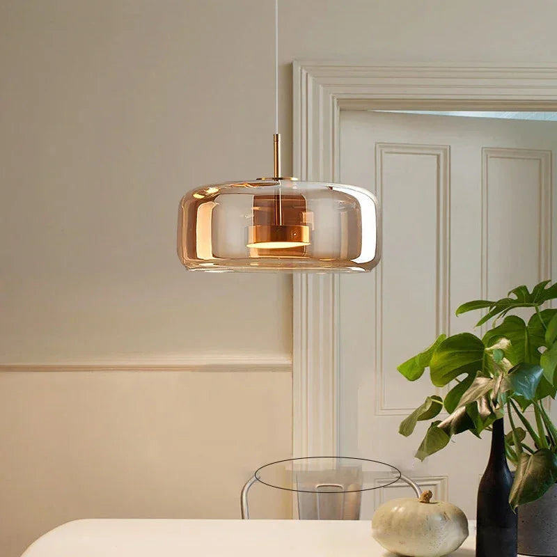 Modern Nordic Glass Ring Light | LED Adjustable Pendant Fixture Tidesmit