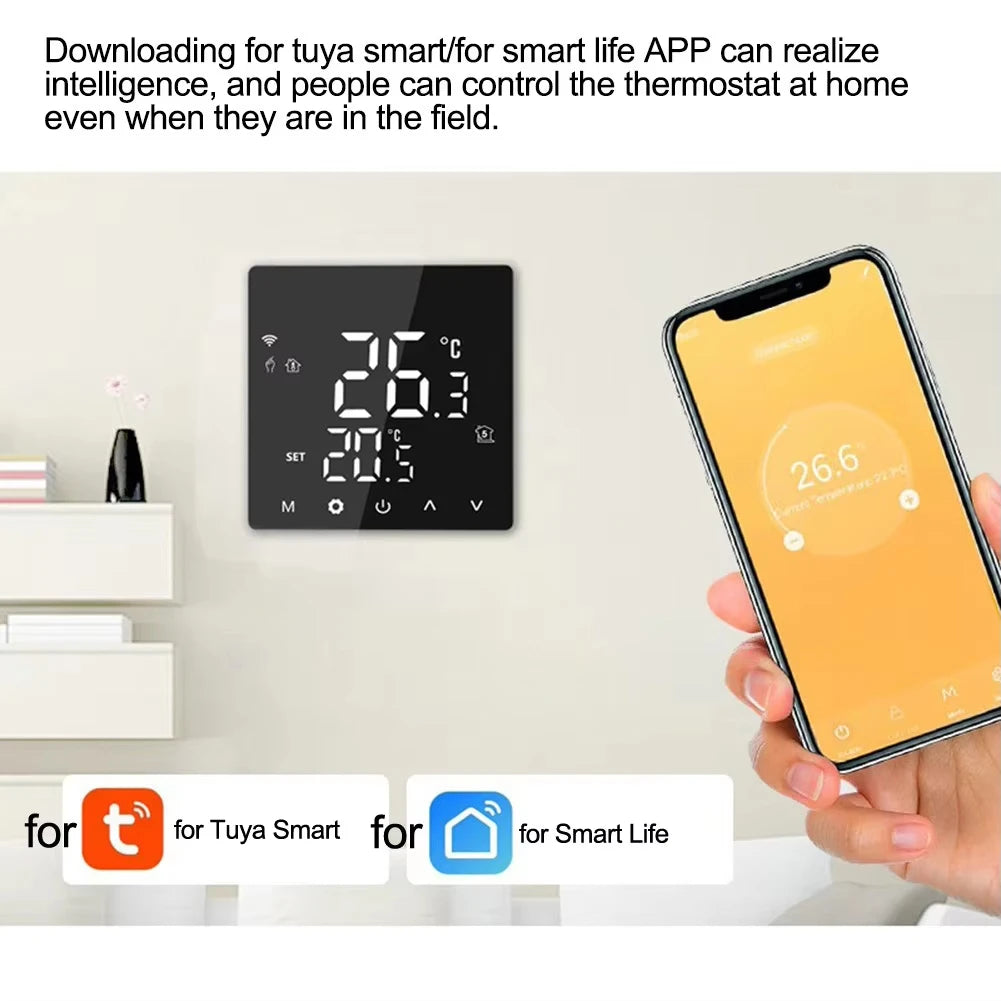 PSSRISE WiFi Thermostat Room Temperature Controller of Water Electric Floor Heating Gas Boiler Humidity Work with Googles Home