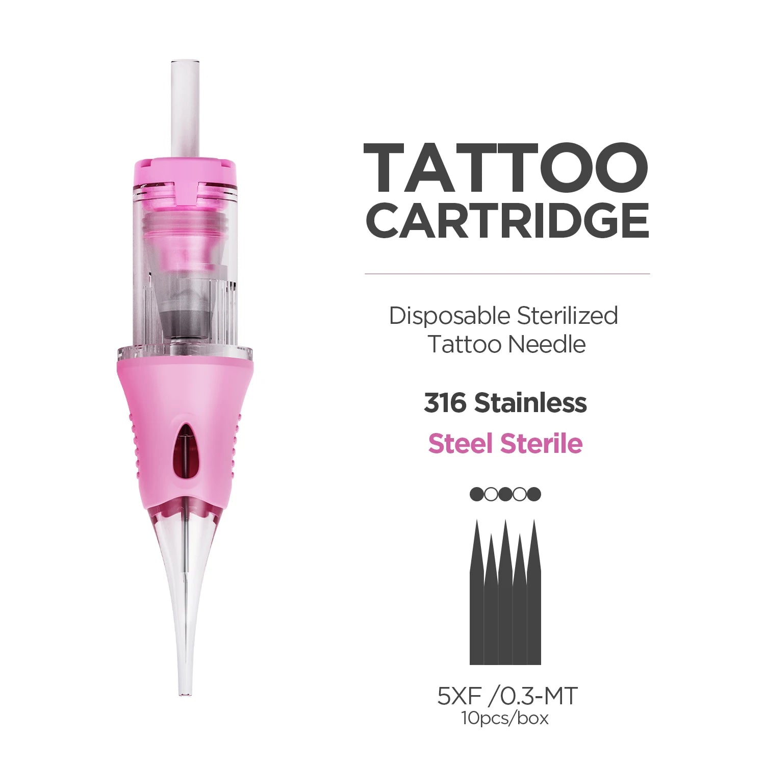 Permanent Makeup Needles - Sterile Tattoo Cartridge 10 Pack Permanent Makeup Machines 5XF 0.3-MT China Mainland Tidesmit