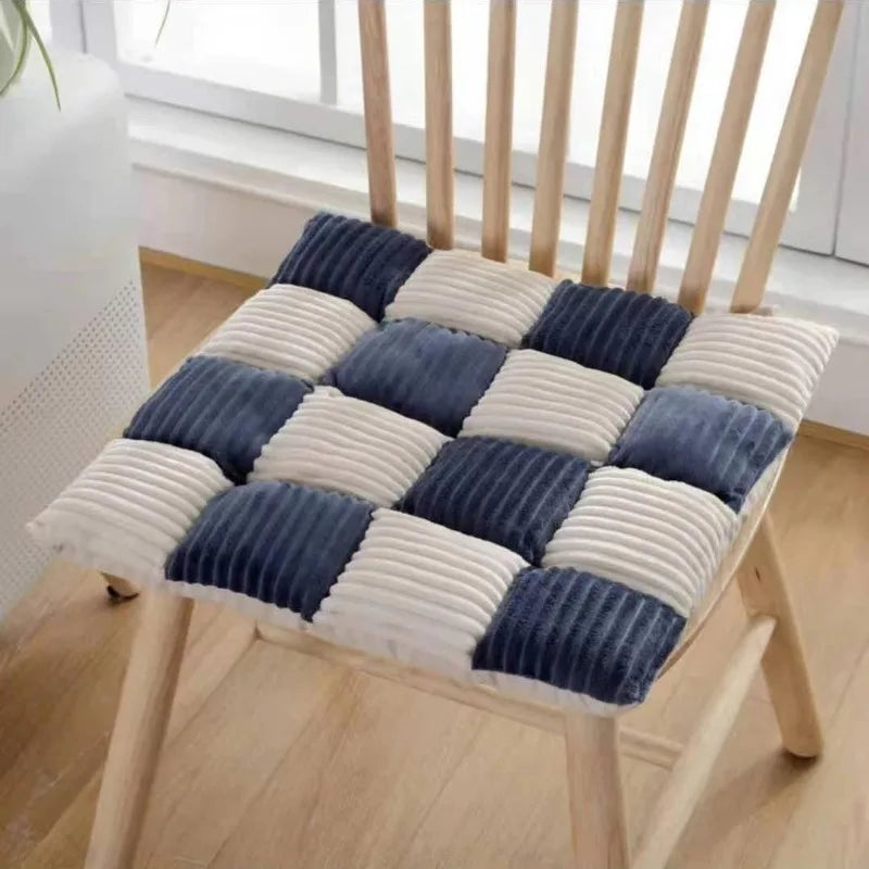 Corduroy Cushion Office Chair Cushion Plaid Thickened Student Dining Chair Cushion Bedroom Bay Window Tatami Sofa Floor Cushion