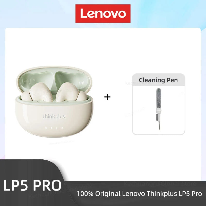 Wireless Bluetooth Earbuds with Low Latency Audio and Noise Cancellation LP5Pro Beige CleanPe Tidesmit