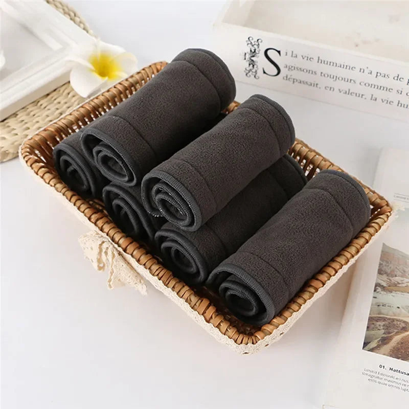 1PC Adult Diaper Insert 4/5-Layer Bamboo Charcoal High Absorption Washable Cloth Diapers Liner Reusable Nappies for Incontinent