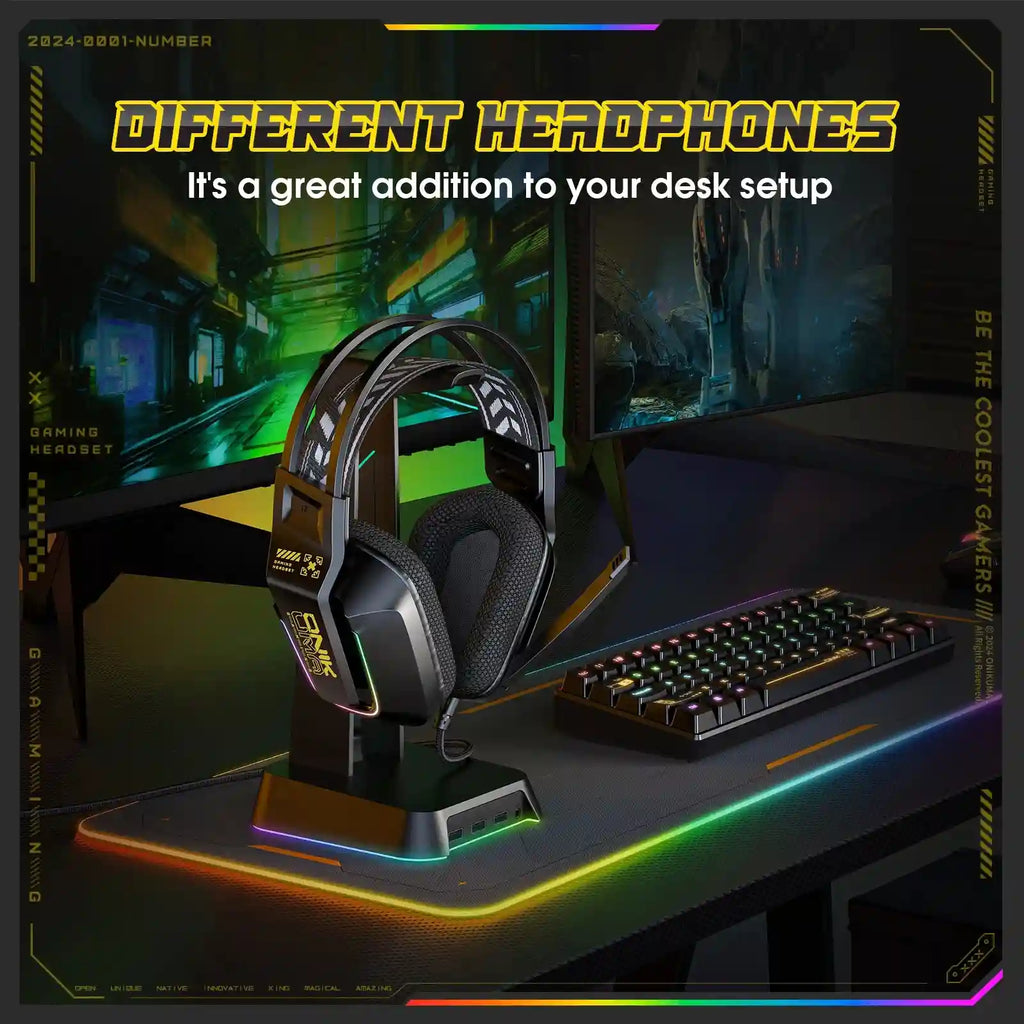 Wired Gaming Headset Over-Ear with RGB - Lightweight Pro Audio Tidesmit