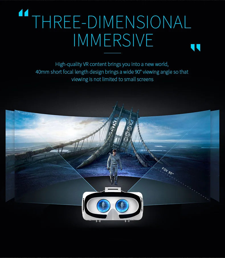 VR Headset for Smartphone 3D Glasses G06E with Spatial Audio Tidesmit
