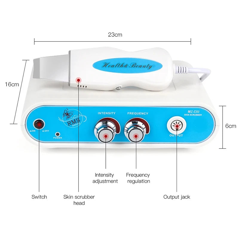 Ultrasonic Skin Scrubber Facial Cleanser - Professional Pore Exfoliator Scrubs Treatments Tidesmit