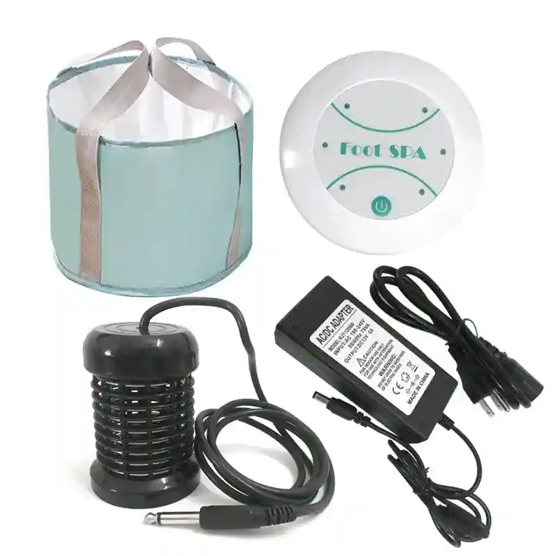 Ionic foot detox spa machine kit with portable basin, control unit, detox array, and power adapter for home therapy.