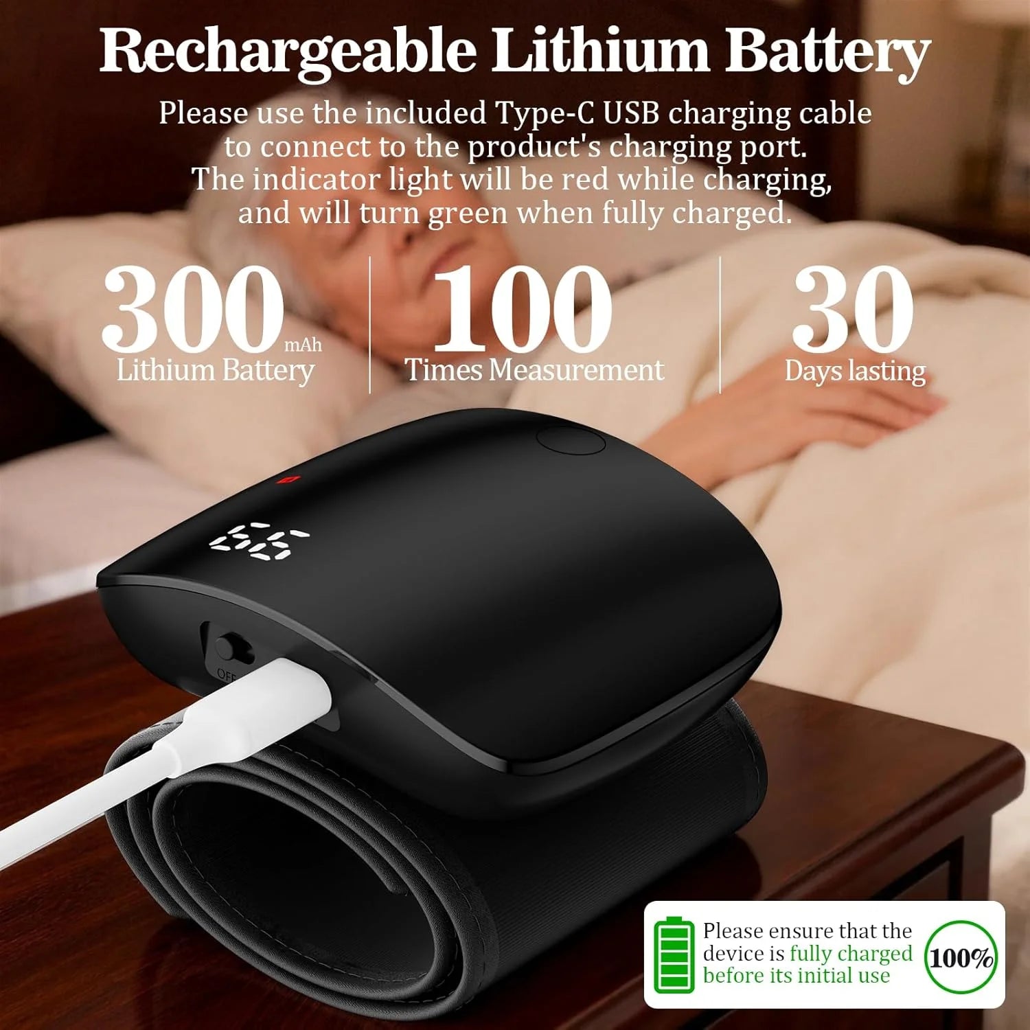 Rechargeable Digital Wrist Blood Pressure Monitor Sphygmomanometer Tonometer Tensiometer blood pressure Heart Rate Monitor