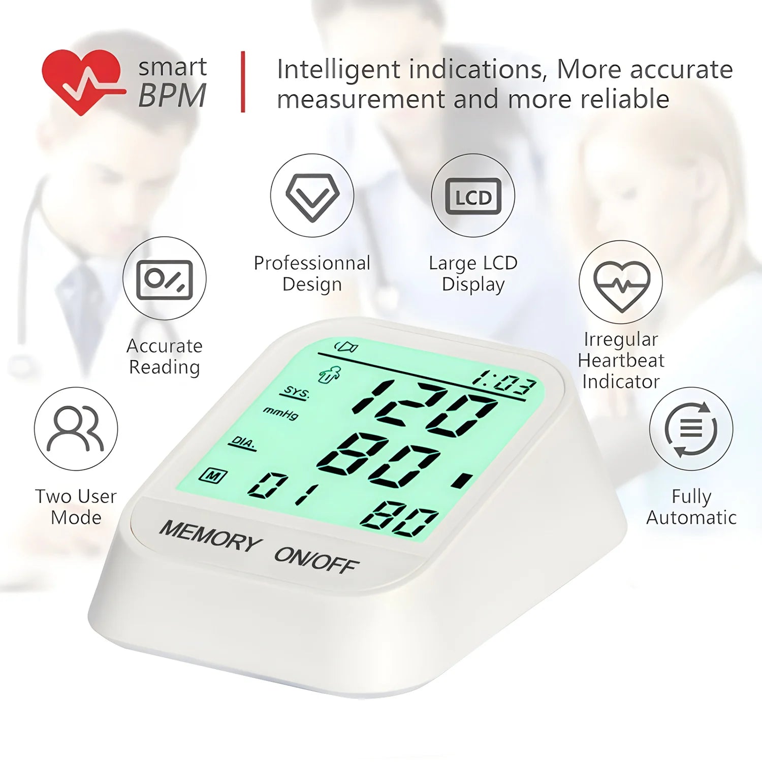New Blood Pressure Monitor Upper Arm Automatic Tonometer Digital Tensiometer BP Monitor Medical Sphygmomanometer Health Care