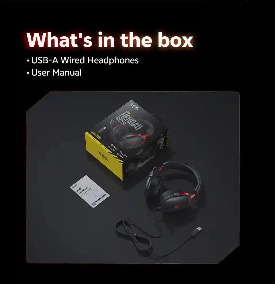 Wired Gaming Headset 7.1 Surround Sound - Ergonomic Over-Ear Black Tidesmit