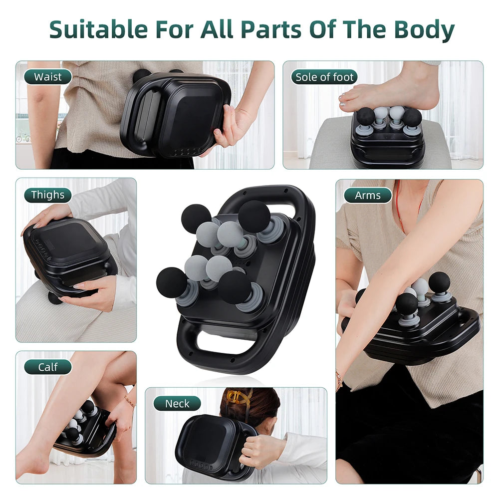 Fascia Gun Deep Tissue Massager - 8 Massage Heads | Tidesmit Fascia Gun Tidesmit