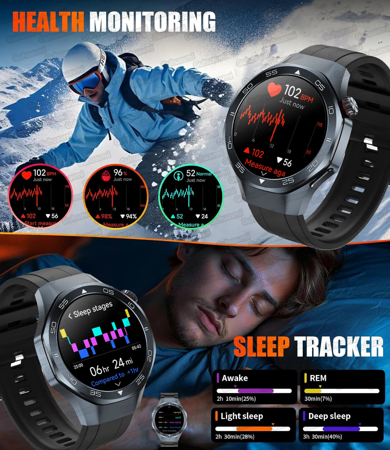 2026New Original Premium Sports SmartWatch Ultra 1.53“Display Built-in GPS Compass 3ATM Waterproof Call Fitness Tracker Bracelet