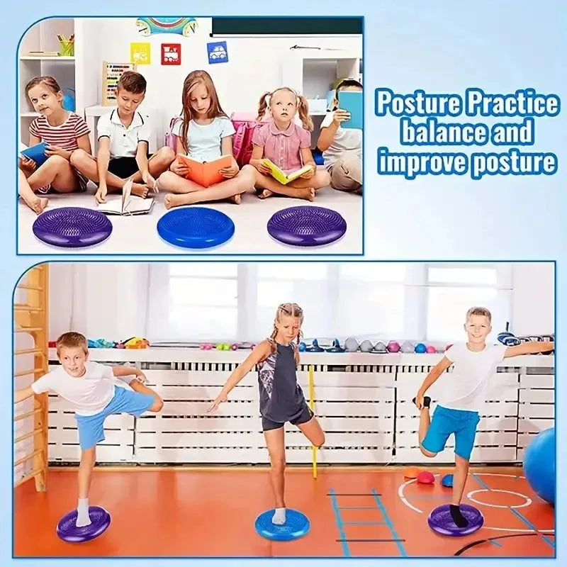 Anti-burst Inflatable Balance Pad Thickened Massage Cushion for Yoga Pilates Physical Therapy Workout
