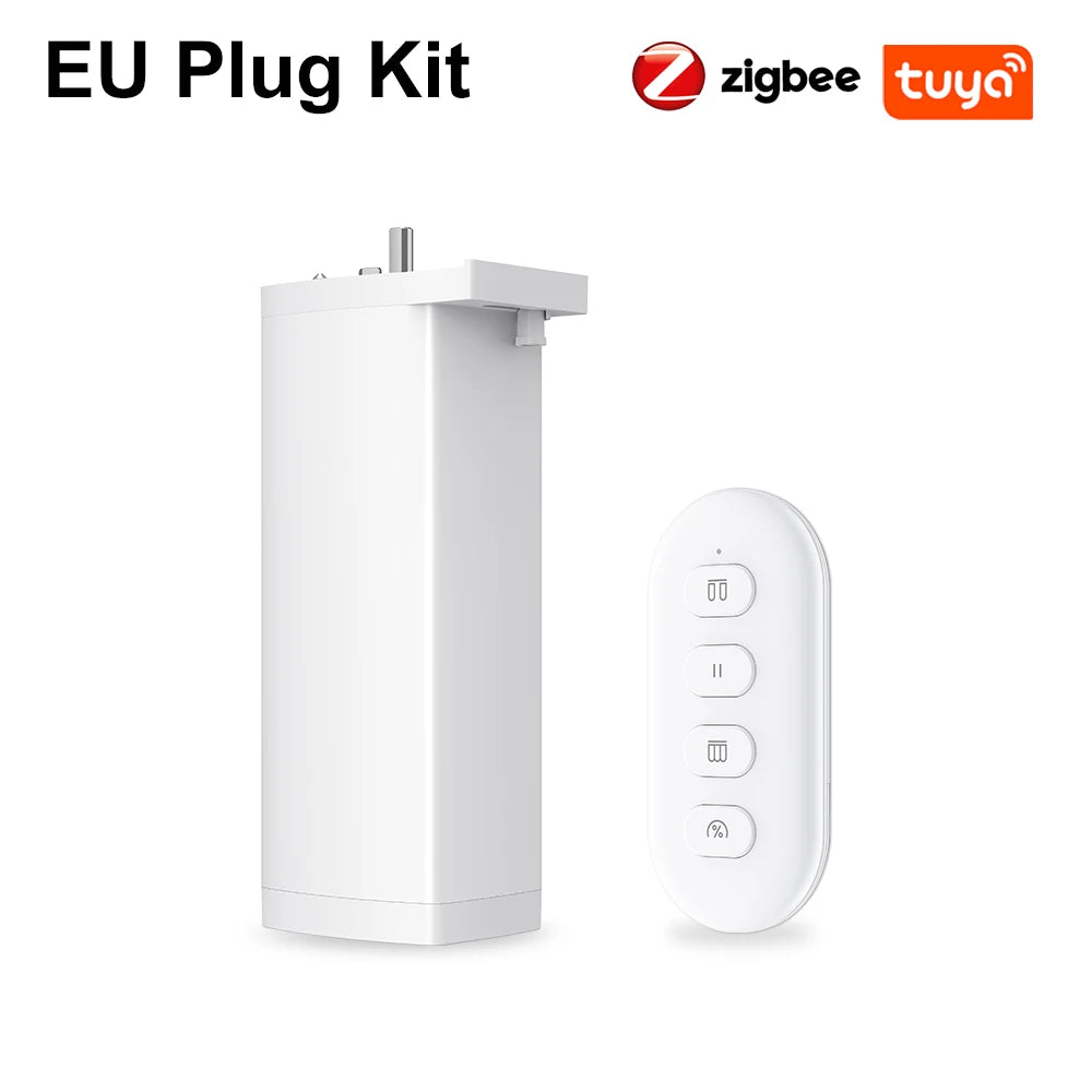 Smart Curtain Motor WiFi Zigbee Silent Electric Track - Tidesmit EU Plug (Zigbee) Tidesmit