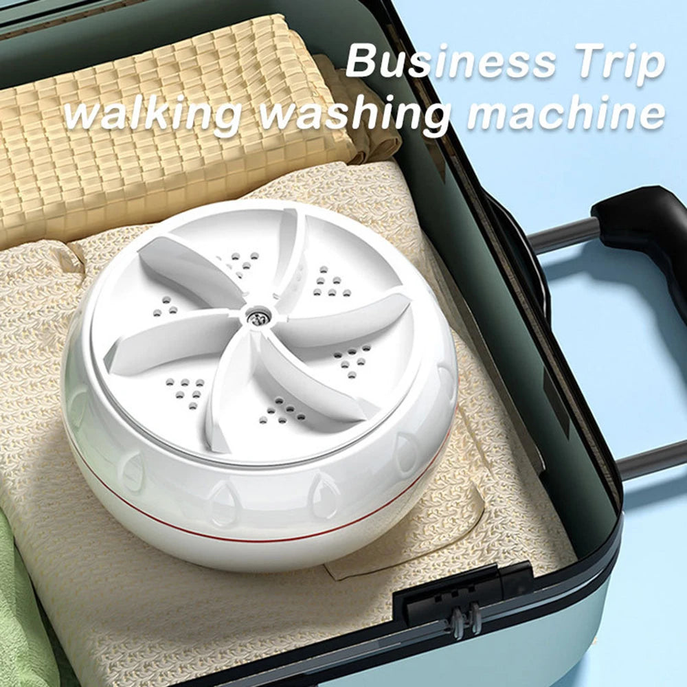 Tidesmit portable mini washing machine with ultrasonic turbo rotation for laundry and dishes, compact travel design