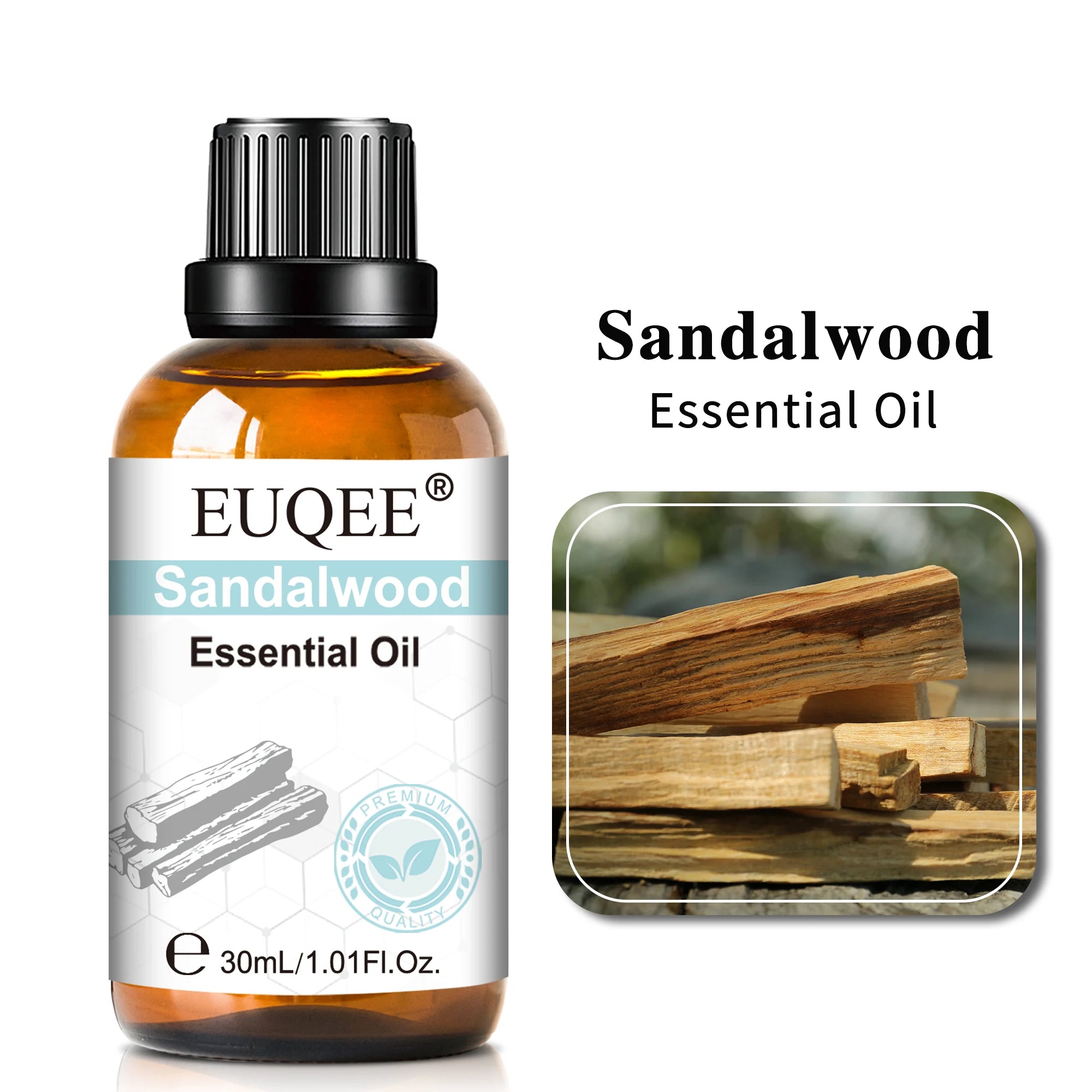 EUQEE 30ml Lavender Aromatherapy Essential Oil Sandalwood Eucalyptus Peppermint Citronella Vanilla Cinnamon Reed Diffuser Oils