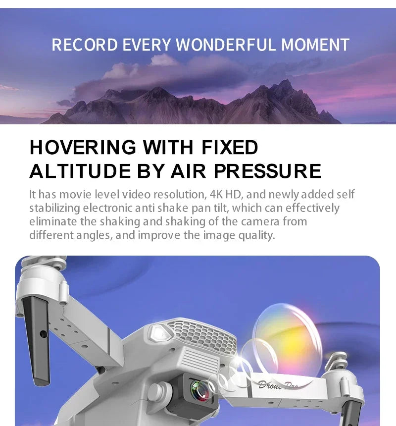 4K Camera Drone Foldable Quadcopter with Dual Wide Angle Lens Tidesmit