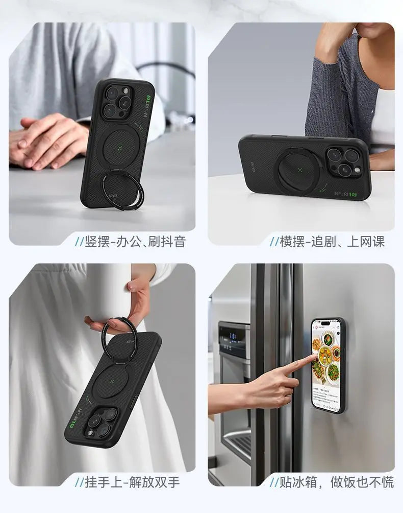 iPhone 17 Pro Max Case Aramid Fiber 360 Ring | Tidesmit Slim Fit Cover Tidesmit