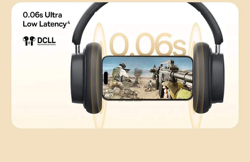 Wireless Headphones 3D Spatial Audio 70H Playtime Gray | Tidesmit Tidesmit
