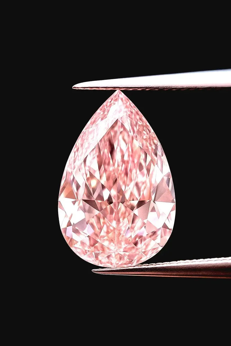 Fancy Color Pink Pear Shape Lab Grown Diamond Loose Stone IGI Certified VVS VS Clarity High Quality for Engagement Ring