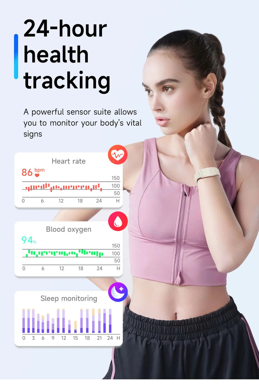 Sport Smart Fitness Tracker Bracelet Global Version Sleep Monitor Heart Rate Pedometer Call Reminder Smartwatch Band Men Women