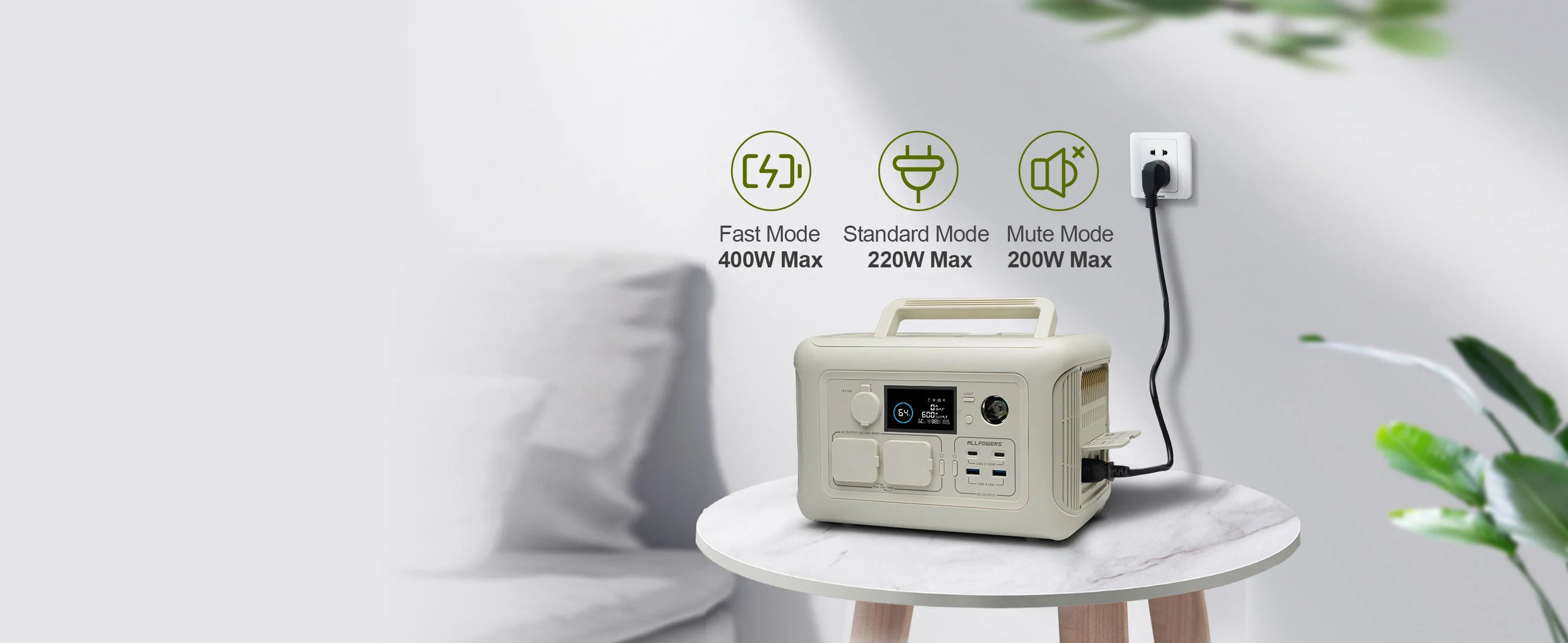 Portable Power Station 299Wh 600W LiFePO4 Battery for Travel Tidesmit