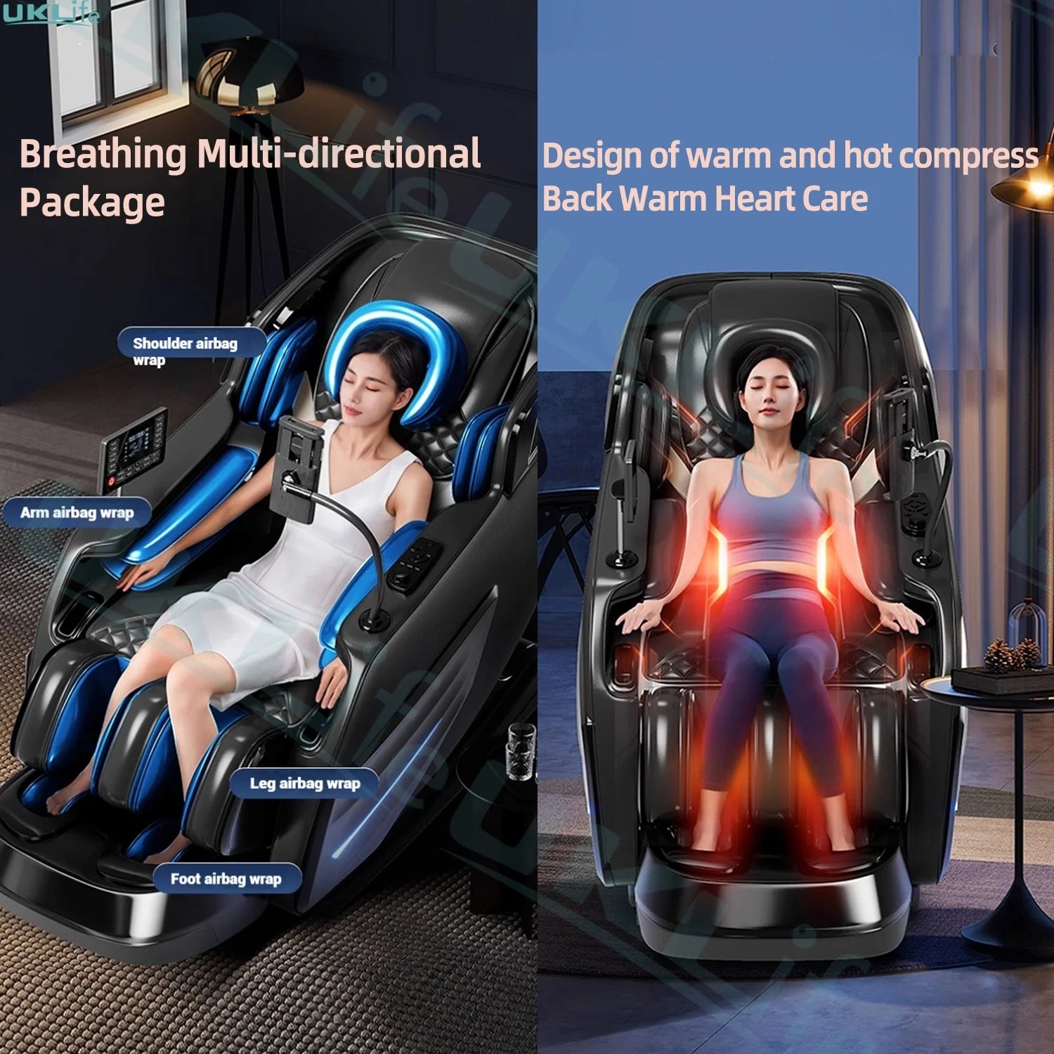 6D SL-Track Full Body Massage Chair - Deep Tissue Heat Therapy Body Shaping Massage Equipment Tidesmit