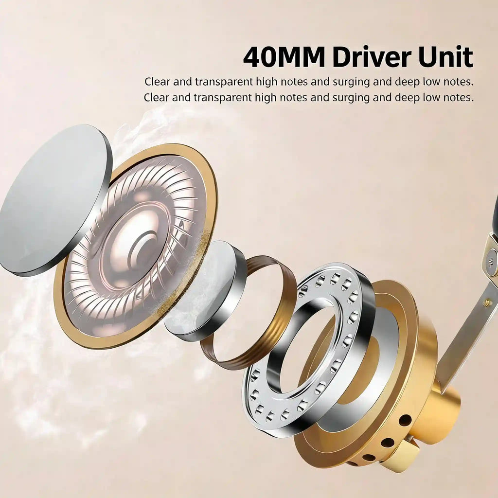 Wired Over-Ear Headphones with 40mm Drivers | High-Fidelity Audio Tidesmit