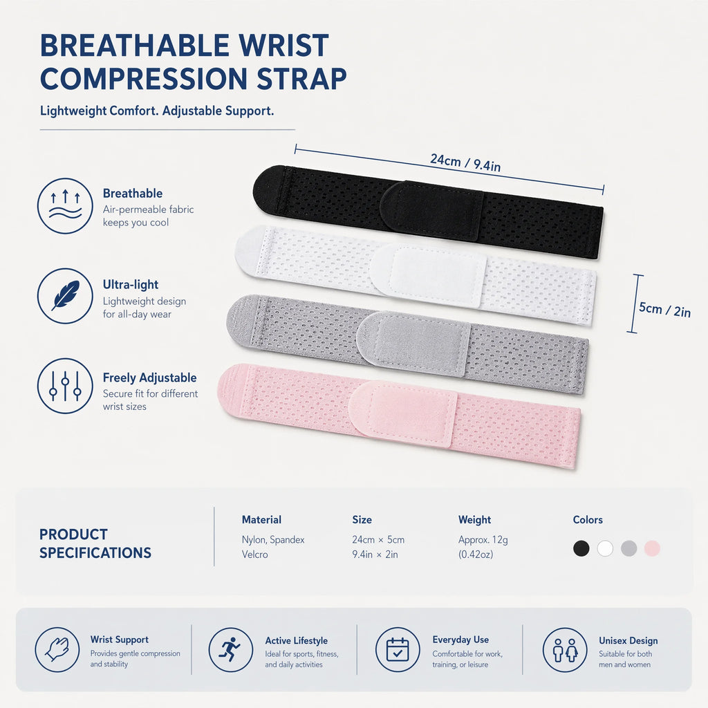VBOSI Lightweight Compression Wrist Brace for Women, High Elastic Wrist Support for Tendonitis, Badminton Basketball Fitness