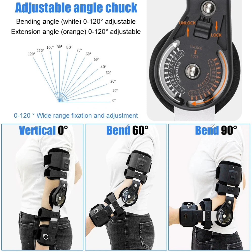 New Elbow Joint Fixation Brace ROM Hinged Shoulder Arm Sling Forarm Braces Support Splint Orthosis Adjustable Sling