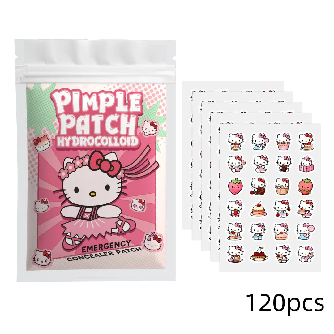 48/120PCS hello kitty Acne patches, facial acne patches, hydrogel acne removal patches, concealer