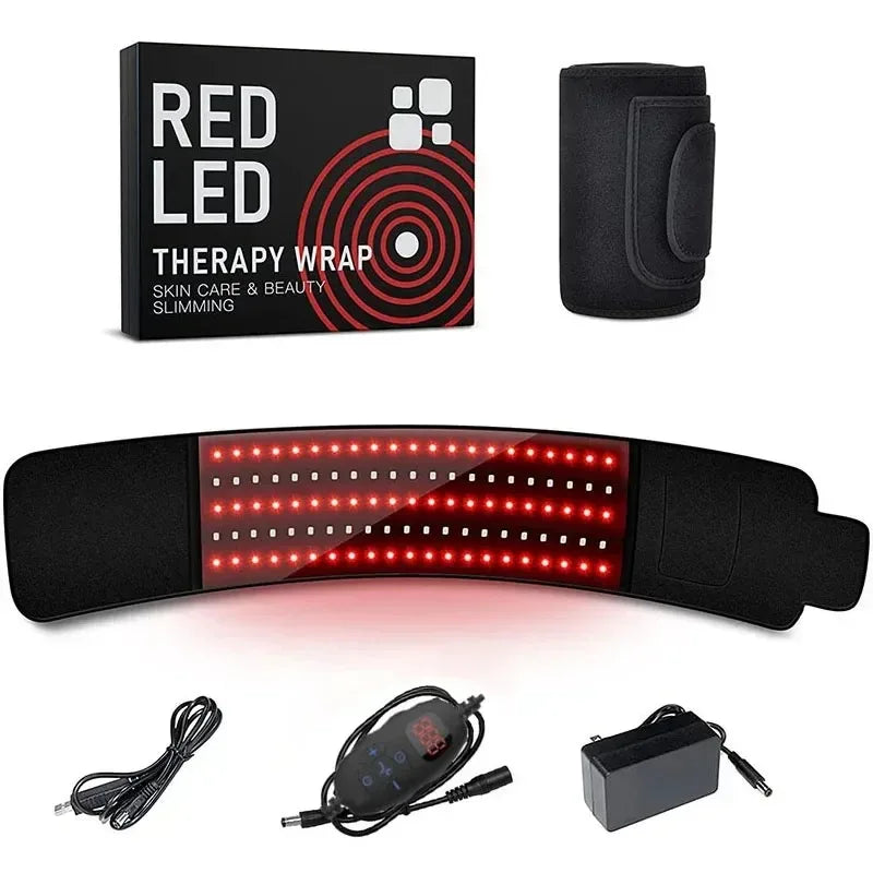 Red ＆Infrared LED Light Therapy Belt 850nm 660nm Back Pain Relief Wrap Burn Fat Wrap Slimming Machine Waist Heat Pad Full Body