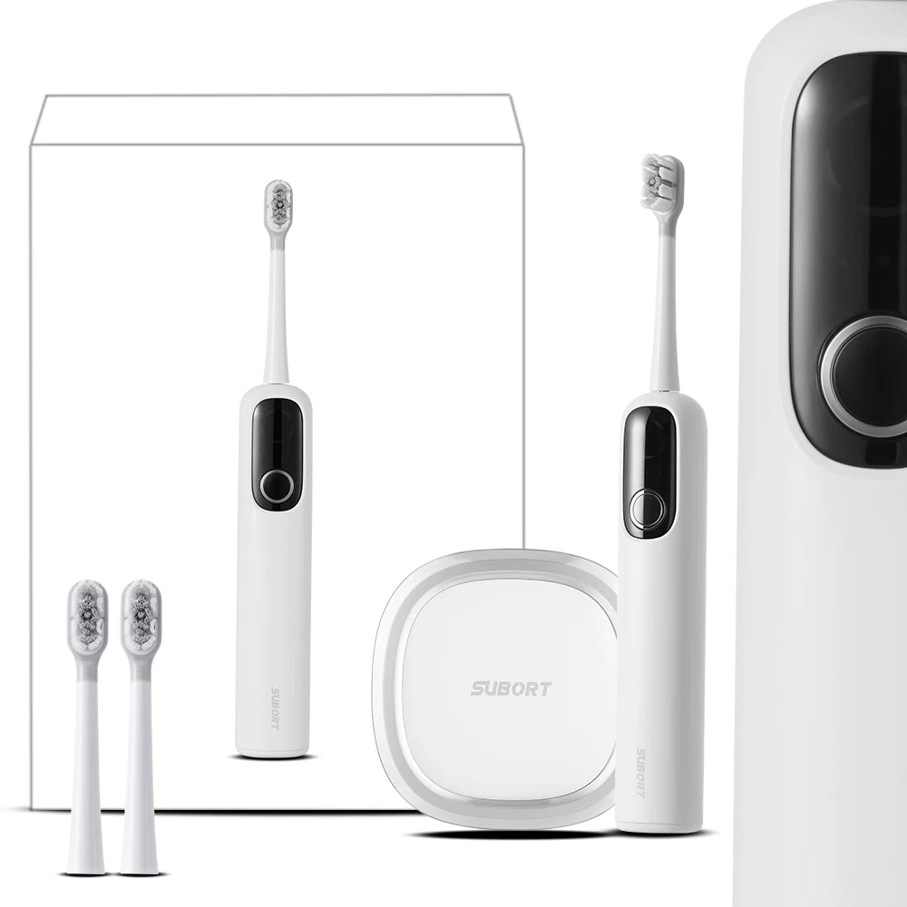 SUBORT S1 Sonic Oscillating Electric Toothbrush, 60° Swing, UV Sterilization Box, Copper-Free Brush Head, 220 Days Battery Life