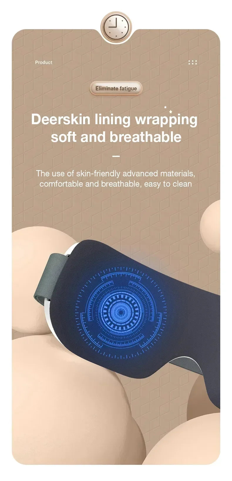 4D Eye Massager with Heat and Bluetooth - Portable Wellness Tool Relaxation Treatment Tidesmit