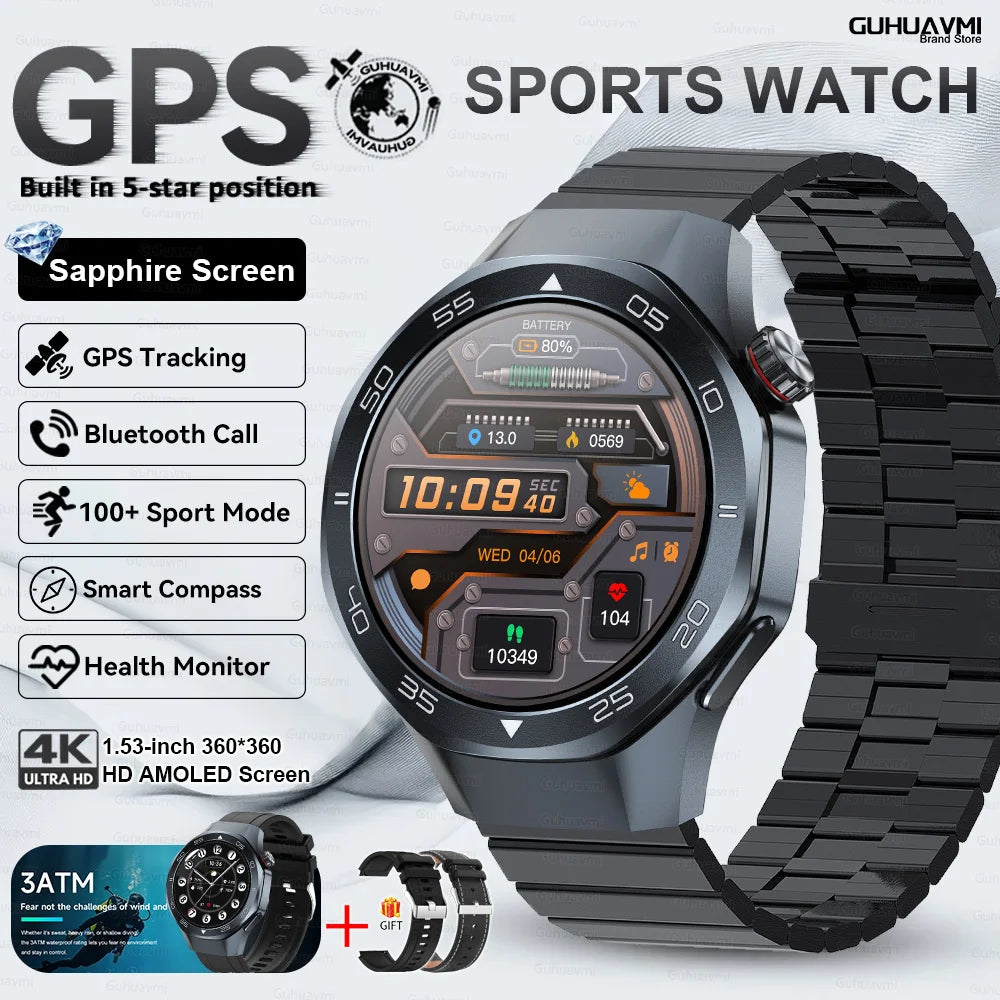2026New Original Premium Sports SmartWatch Ultra 1.53“Display Built-in GPS Compass 3ATM Waterproof Call Fitness Tracker Bracelet