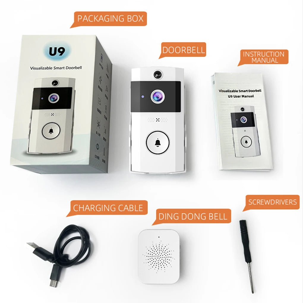 Wifivisual Doorbell Bell Camera Wireless Solar Charging Waterproof Night Vision Smart Home HD Doorbell Two-Way Intercom Voice