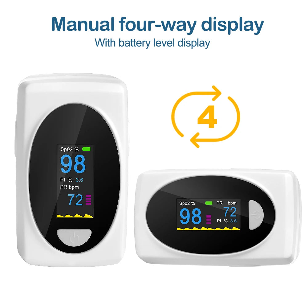 Fingertip Pulse Oximeter Blood Oxygen Saturation Monitor Pulse Ox, Heart Rate and Fast Spo2 Reading Oxygen Meter