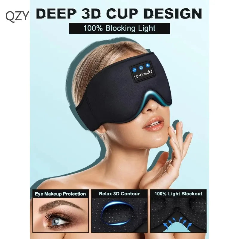 Bluetooth Sleep Headphones Mask 3D Ergonomic Wireless Headset Tidesmit