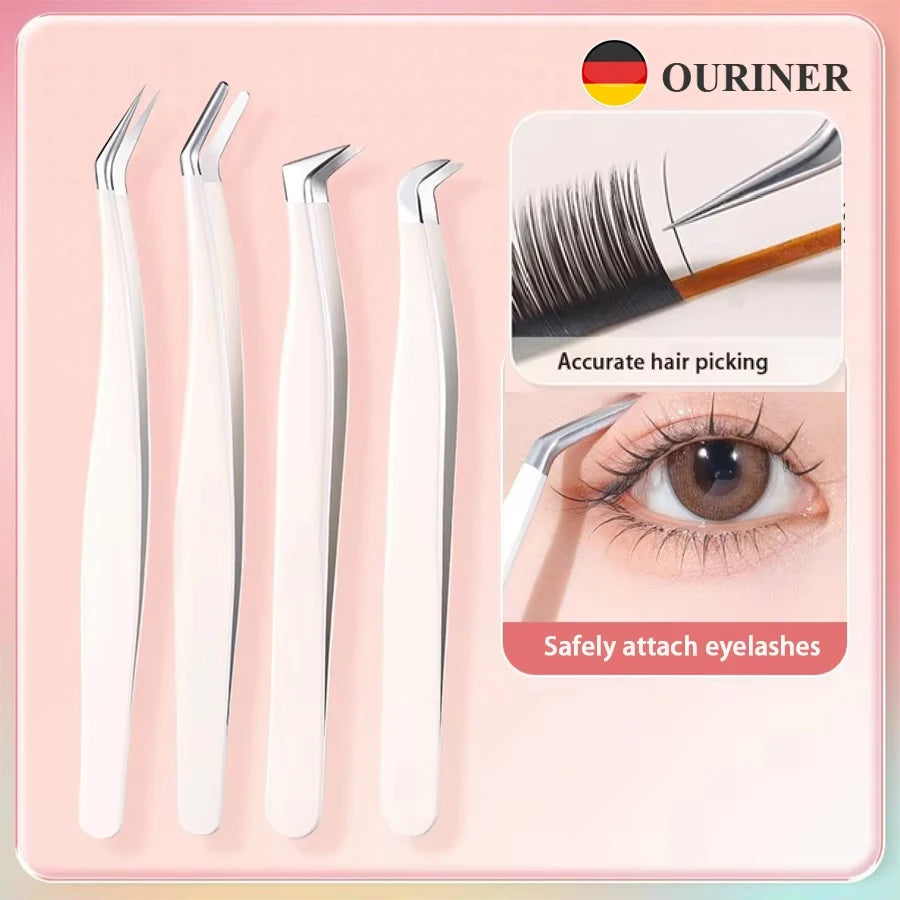 Eyelash Tweezers Precision Tool - Stainless Steel Crafting Tidesmit False Eyelashes Tidesmit