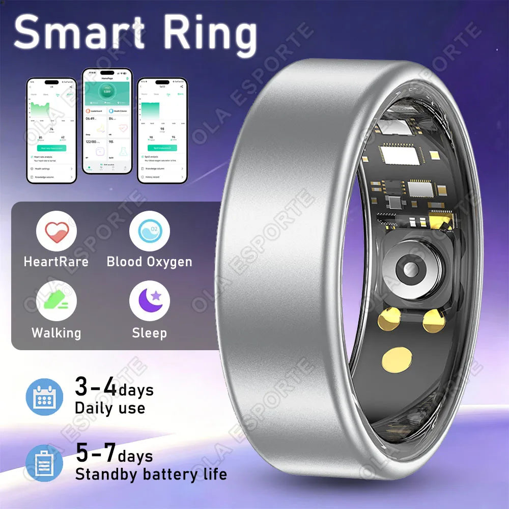 New Various Colors Available Smart Ring Bluetooth Heart Rate Sleep Monitoring Men Women Smartring Waterproof Health Sport Rings