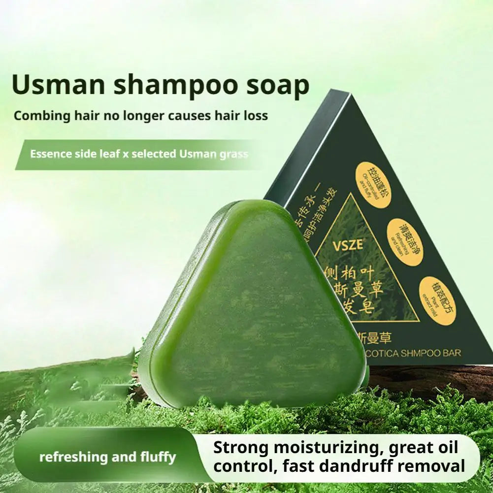 1/2/3/4/5/10pcs Usma Grass Shampoo Bar Natural Herbal Formula Cold-Processed Preserve Plant Essences Hair Care Soap