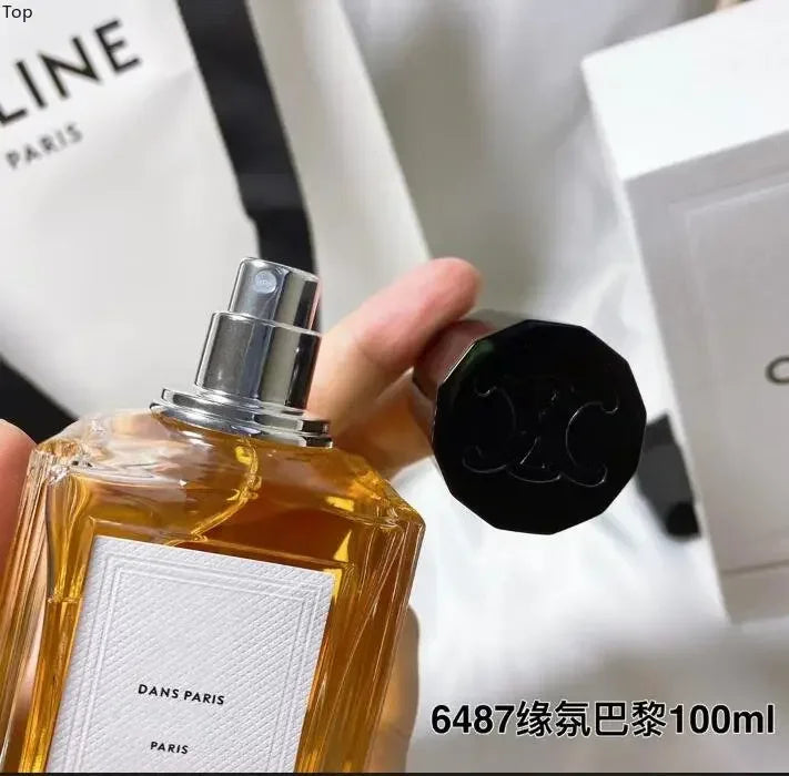Celine Dans Paris unisex EDP: A long-lasting luxury perfume in a faceted glass bottle with a black logo-embossed cap.