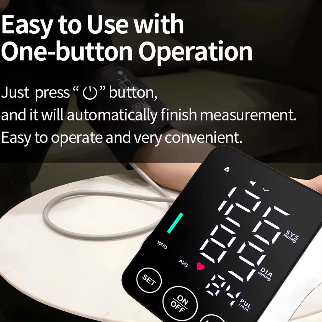 Spanish Voice Medical Digital Lcd Upper Arm Blood Pressure Monitor Cuffs Home Heart Rate Meter Tonometers Large Cuff Automatic