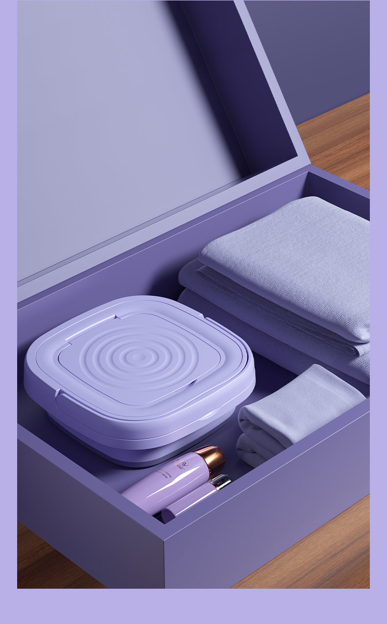 Tidesmit 8L foldable portable washing machine for socks and underwear, showing side view with retractable design