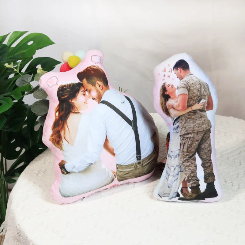 Personalized Photo DIY Humanoid Cushion Couple  Pillow Stuffed Boyfriend Pillow  Custom Father Lifesize Picture Cushion Gift