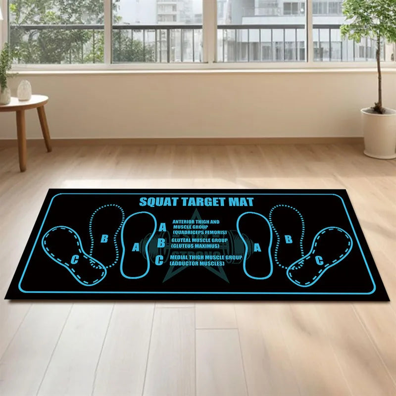 80*35CM Squat Step Position Guide Mat Multipurpose Work Out Mat Leg Muscle Targeting Training Hip Muscle Mat for Yoga Pilates