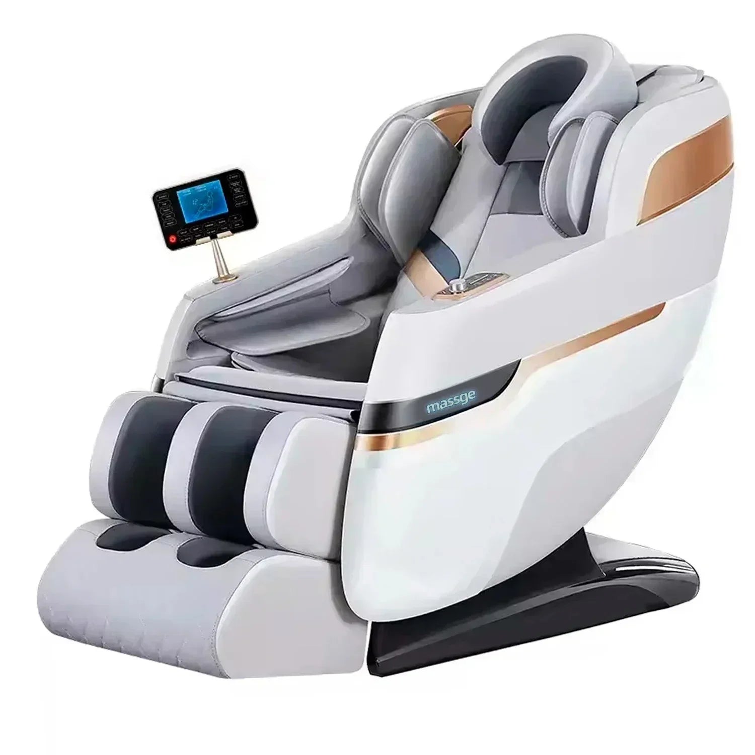 4D Massage Office Chair with Zero Gravity Recline and Heat Therapy Massage Chairs white Tidesmit