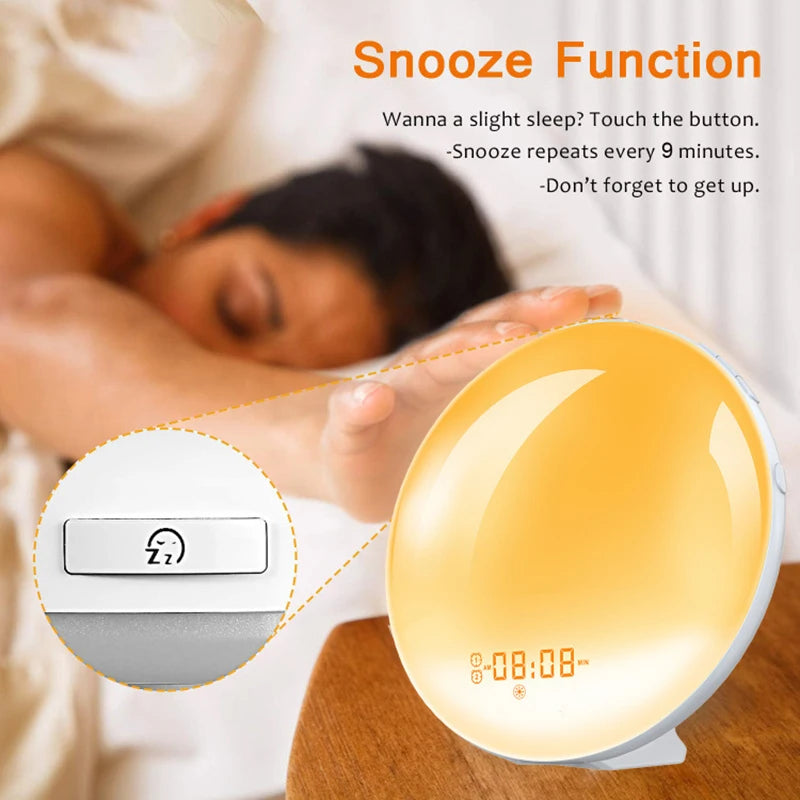 Wake Up Light Alarm Clock with Sunrise Simulation & FM Radio Tidesmit